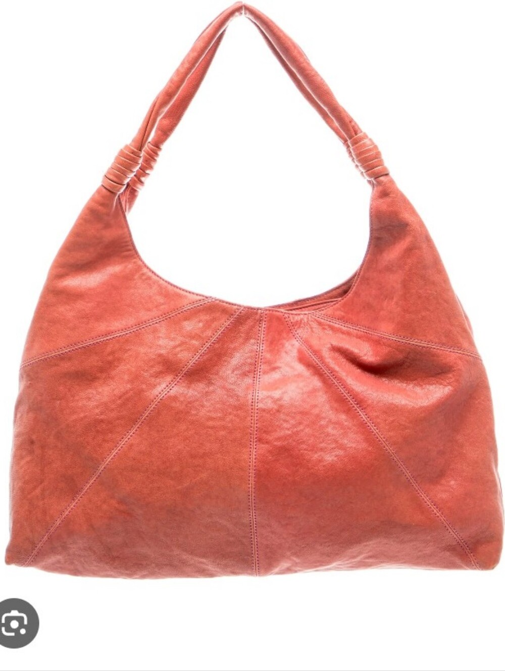 Donald J Pliner Shoulder Handbag Shoulder Purse  Slouchy Hobo Coral  Leather